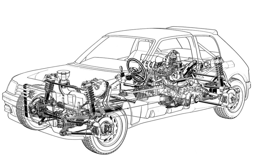 Peugeot 205 T16 Rally schema