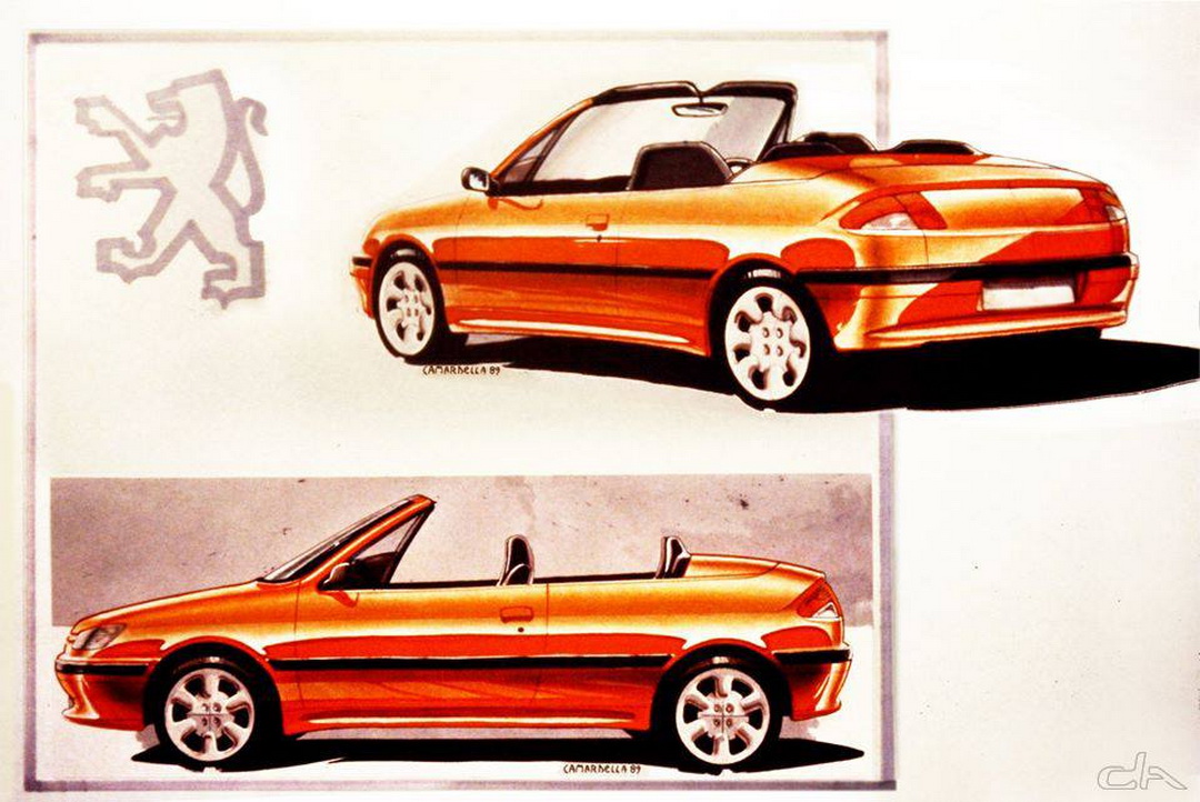 Peugeot 306 Cabrio Sketch Pietro Camardella 89