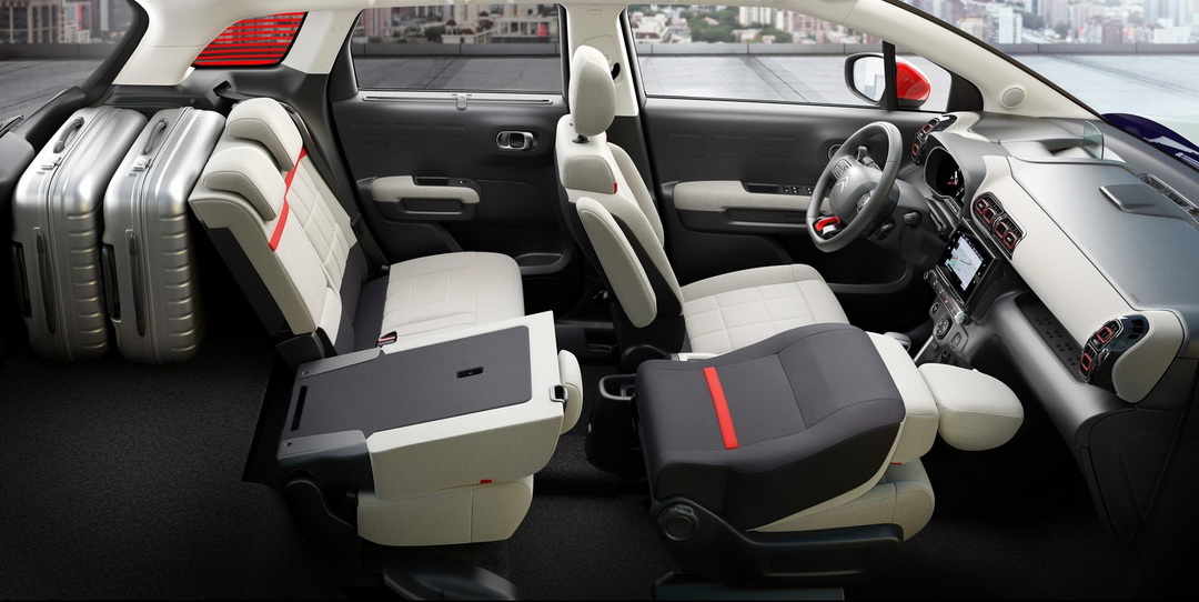 The spacious interior of the Citroen C3 Aircross in all its glory