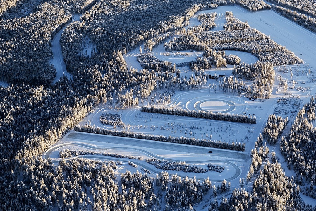 Dunlop winter tire testing ground in Elvsbühn, Sweden