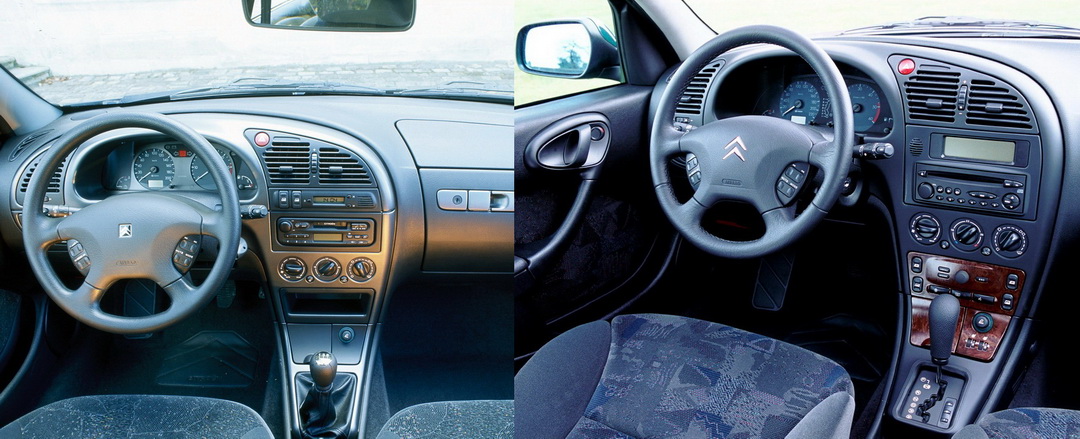 Cockpits Citroen Xsara before and after restyling