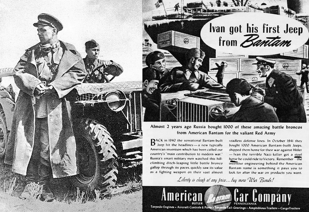 Bantam BRC in the service of the Red Army and advertising of its lend-lease supplies in the American press