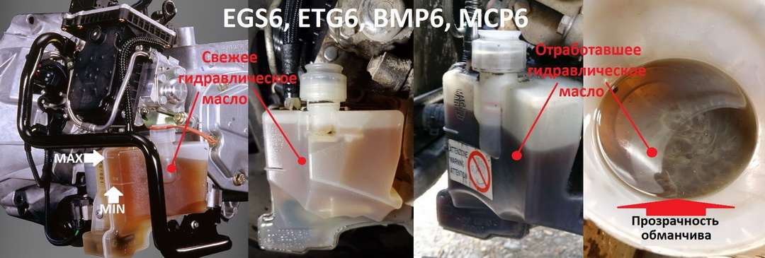 The appearance of the reservoir with hydraulic fluid automatic transmission EGS6, ETG6, BMP6