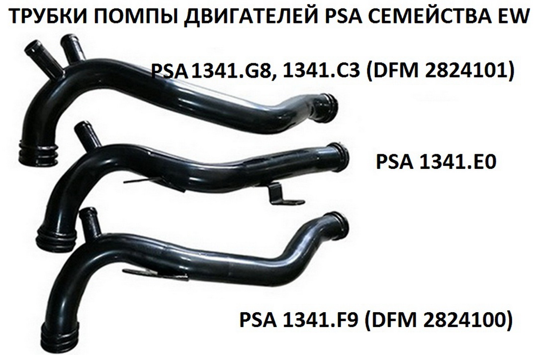 Cooling system pipes for PSA engine variants of the EW family